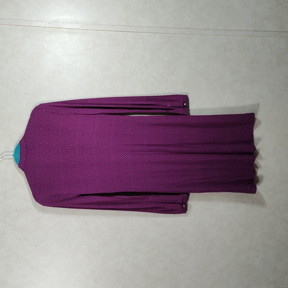 Tory Burch Purple Midi Shirt Dress with Black Belt - Size XS - Picture 12 of 15